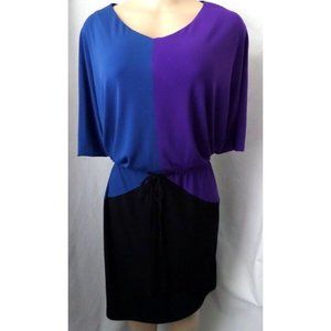 COLDWATER CREEK   MULTICOLOR COLORBLOCK BLOUSON DOLMAN SLEEVES DRESS SIZE: 6 NWT